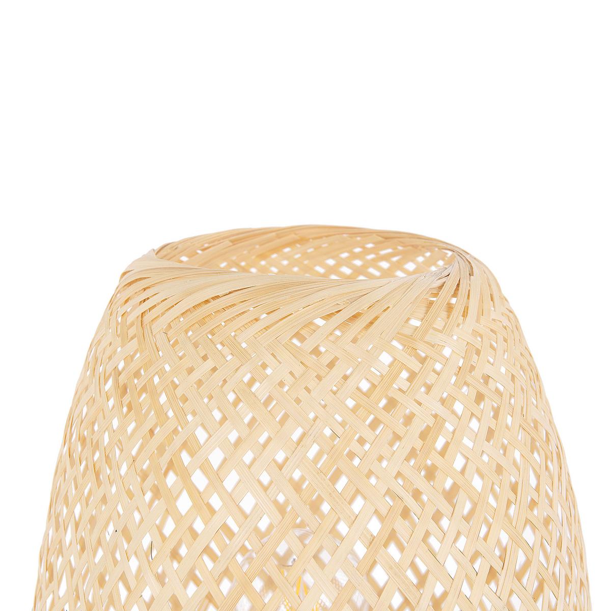 TISCHLAMPE Bomu 23/23/30 cm - Hellbraun, Holz (23/23/30cm) - Beliani