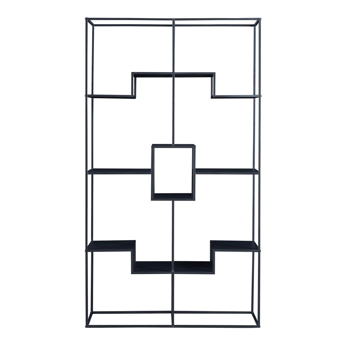 STANDREGAL Råde - Schwarz, Metall (100/180/35cm) - [en.casa]