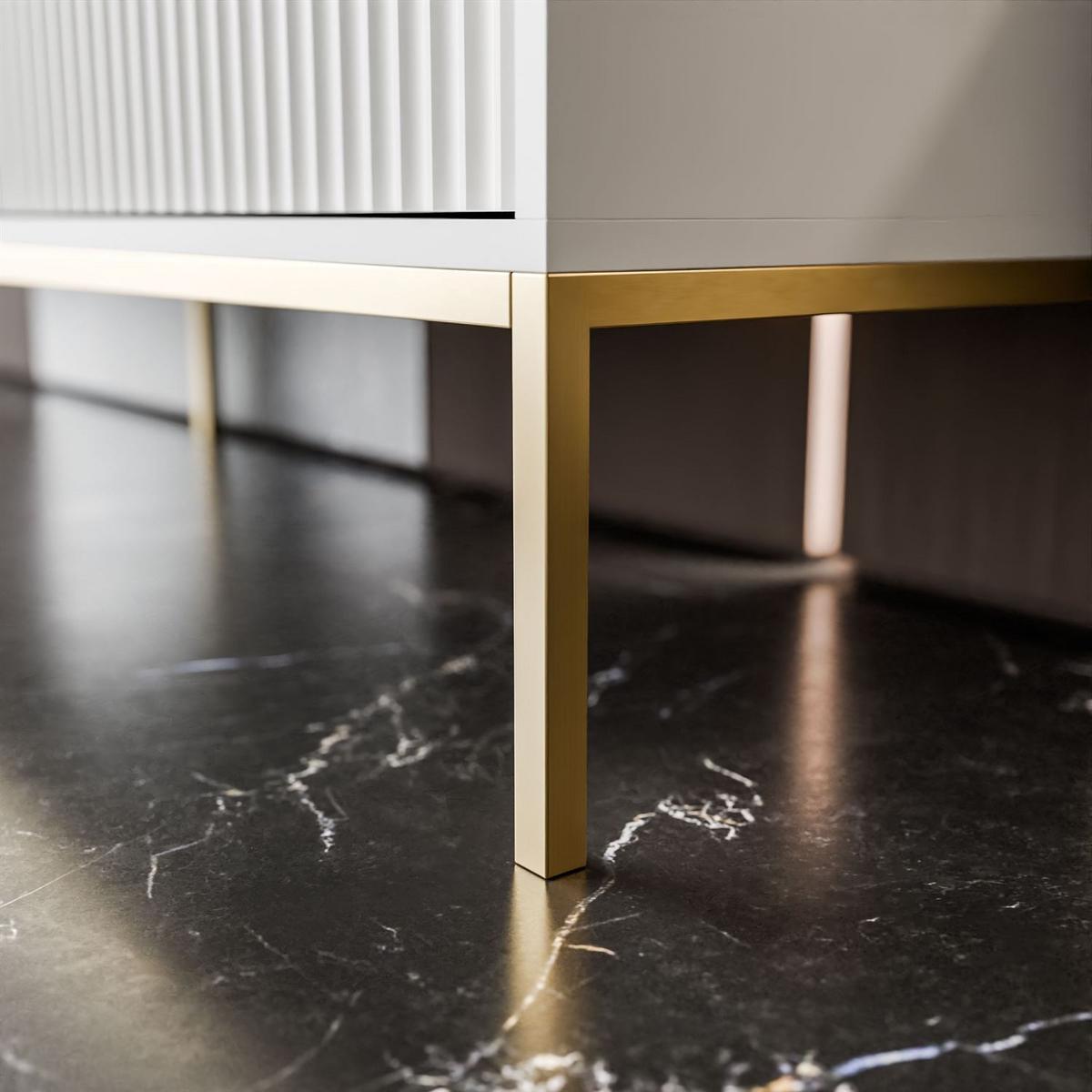 NACHTTISCH CORTADO GOLD S54 WEISS - Weiß, Holzwerkstoff (54/56/39cm) - Lookway