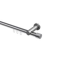 GARDINENSTANGE INNENLAUF Platon Santo 600 cm (geteilt in 3 x 200 cm), 1-läufig, 20 mm Ø Chrom - Chromfarben, Metall (600cm) - INTERDECO