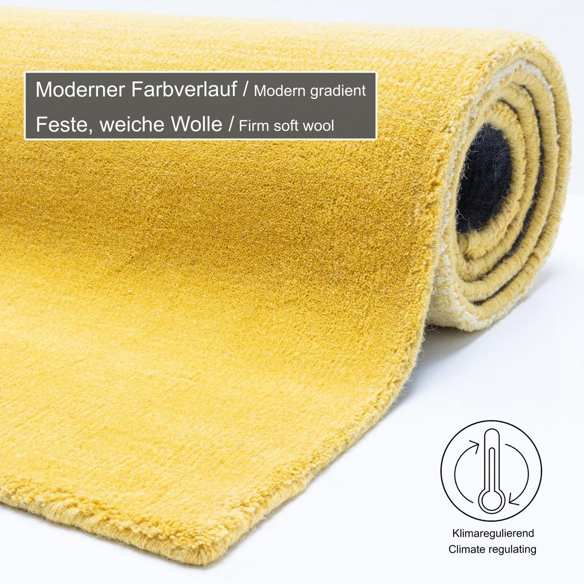 TUFTTEPPICH Wool Comfort 140x200 cm - Gelb, Textil (140/200cm) - THEKO