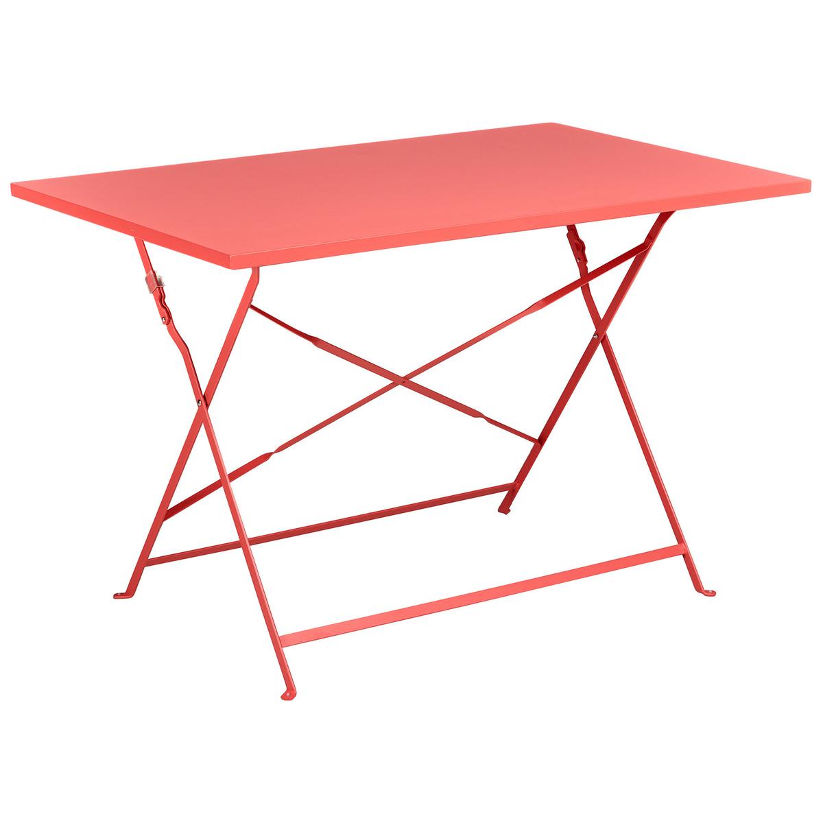 GARTENMÖBEL Set 4-Sitzer Metall Rot Fiori - Rot, Metall - Beliani