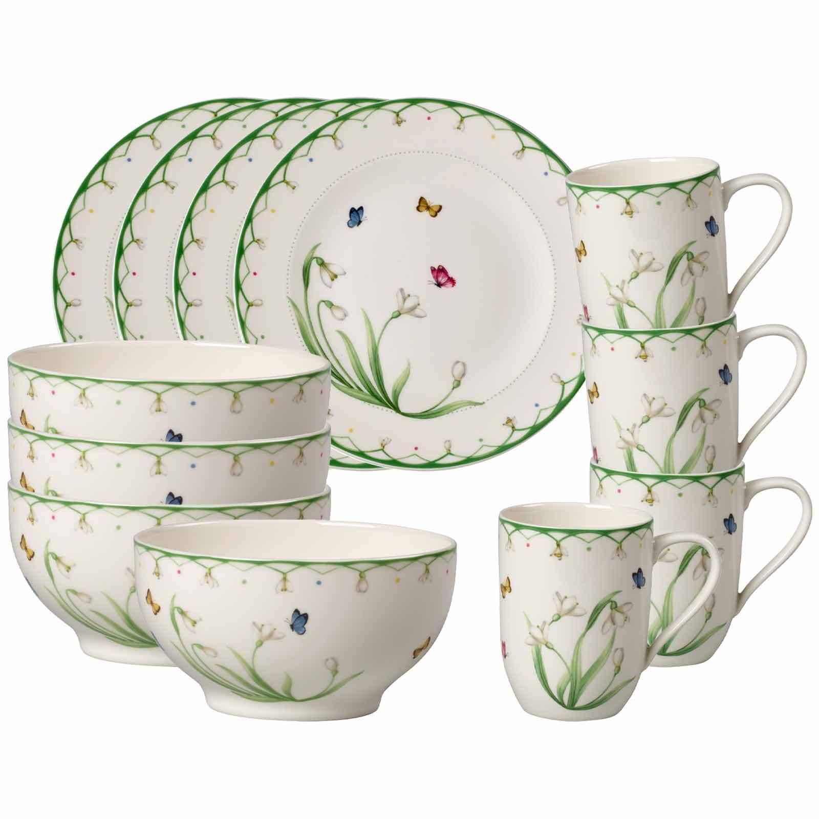 FRÜHSTÜCKS-SET Colourful Spring bunt 12er Set - Multicolor, Keramik (2/2/2cm) - Villeroy & Boch