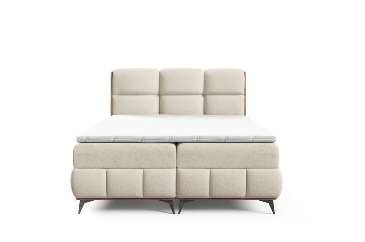 BOXBETT Charlie - Beige, Holzwerkstoff/Textil (180/200cm) - Fun Möbel