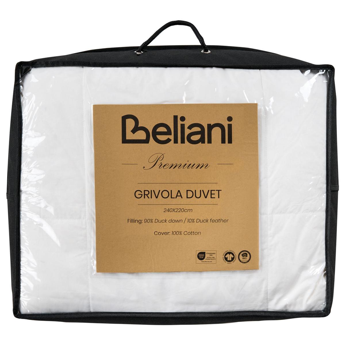 BETTDECKE Entendaunen Extra Warm 220/240 cm Grivola - Weiß, Textil (220/240cm) - Beliani
