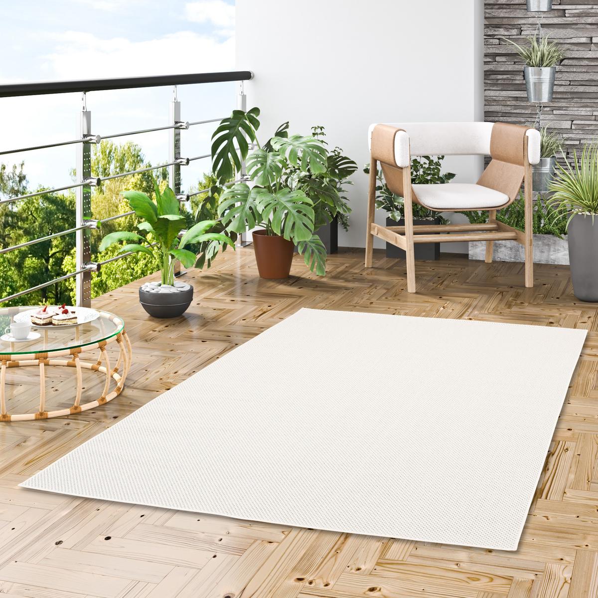 IN & OUTDOOR TEPPICH FLACHGEWEBE VALENCIA MIX - Creme, Textil (120/170cm) - Pergamon