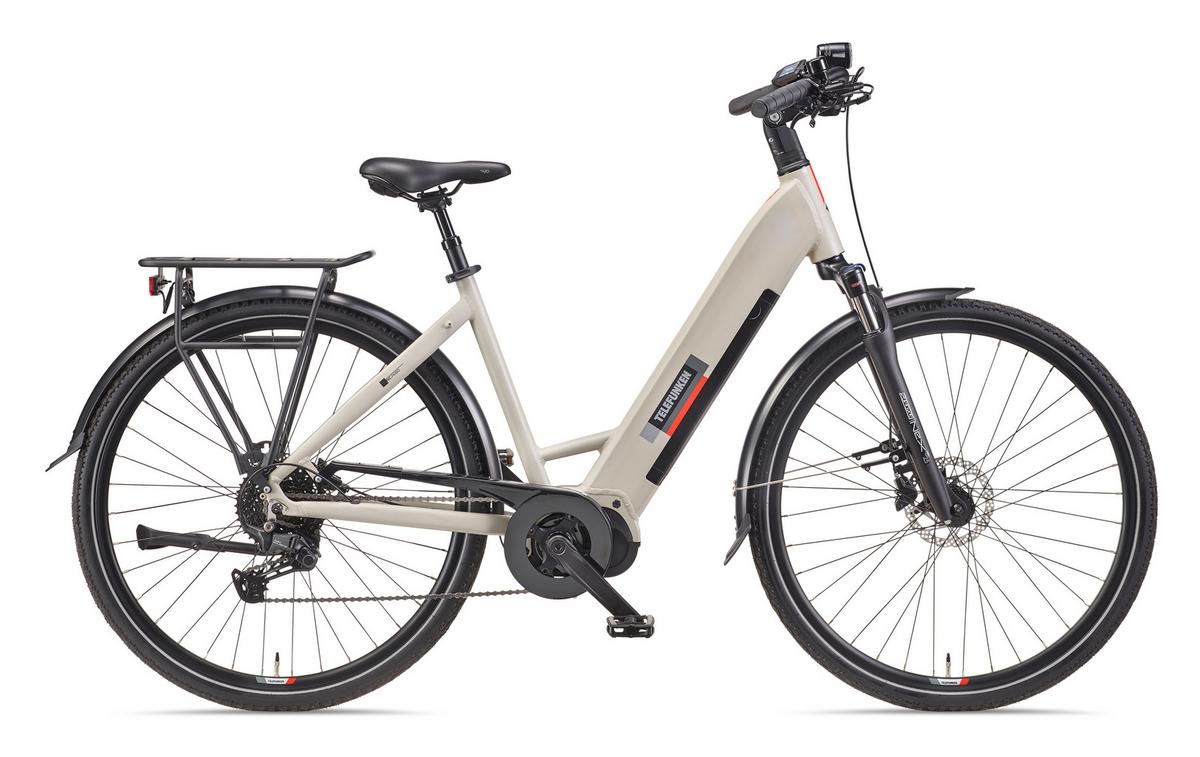 E-BIKE Cityrad RC680 Elektrofahrrad 28 Zoll Mittelmotor 10-Gang Kettenschaltung 705,6 Wh Pedelec - Grau, Metall (115cm) - Telefunken