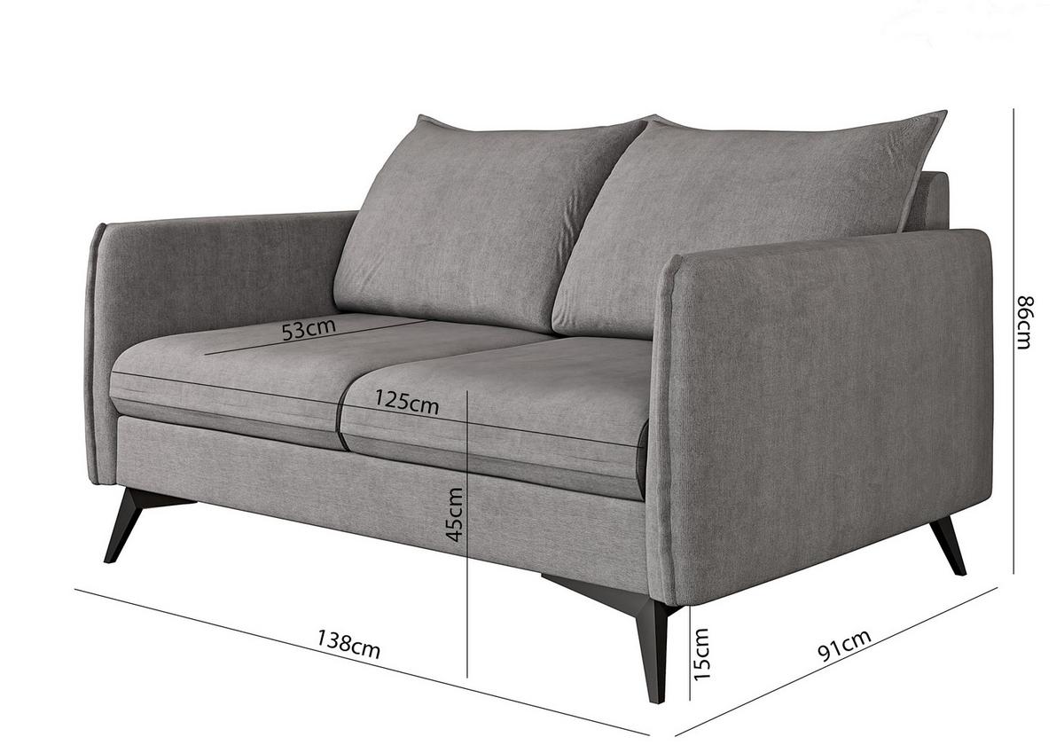 2-SITZER-SOFA Pulse Grau Luxusmicrofaser - Schwarz/Grau, Holz/Textil (138/86/91cm) - S-Style Möbel