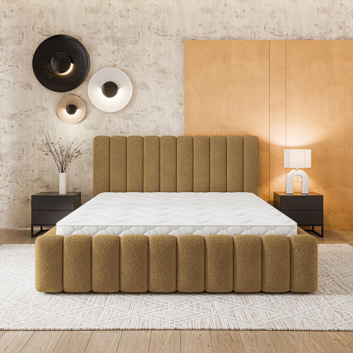 POLSTERBETT DINESE Q 160x200 cm mit Bettkästen - Orange - Orange, Holz (160/200cm) - MASSENO
