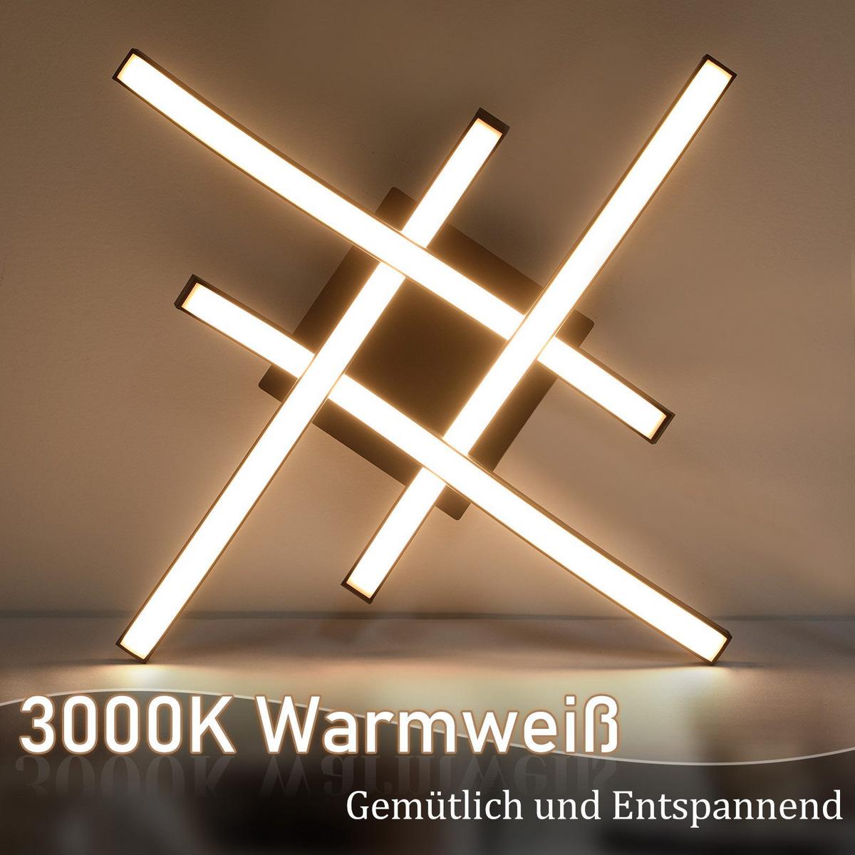 LED-DECKENLEUCHTE Fulbright 42.5/42.5/7 cm - Schwarz, Metall (42.5/42.5/7cm) - Nettlife