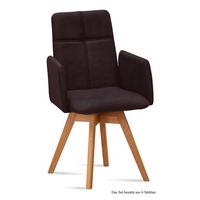 ARMLEHNSTUHL drehbar (6er-Set) Dorey 52x92x60 Eiche geölt/Espresso - Eichefarben/Dunkelbraun, Kunststoff (60/92/52cm) - 58aufmkessel