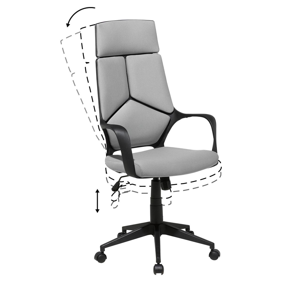 BÜROSTUHL Grau Delight - Grau, Textil (64/116/64cm) - Beliani