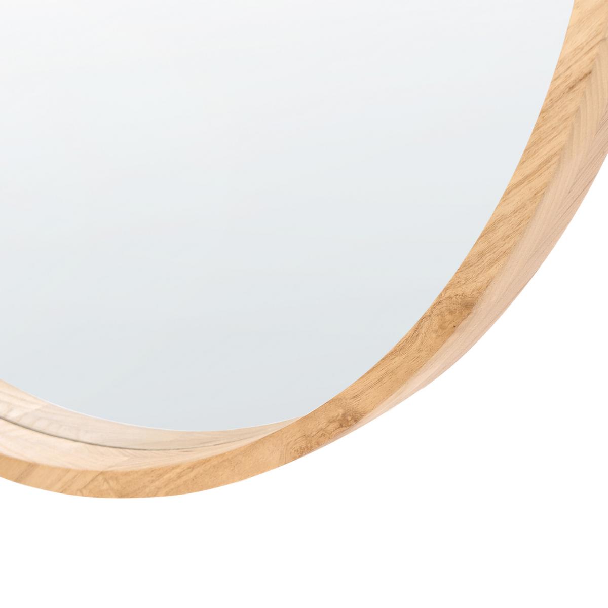 WANDSPIEGEL 80/80 cm Paulownia-Holz Hellbraun Cazalis - Hellbraun/Braun, Holz (80/80/5cm) - Beliani
