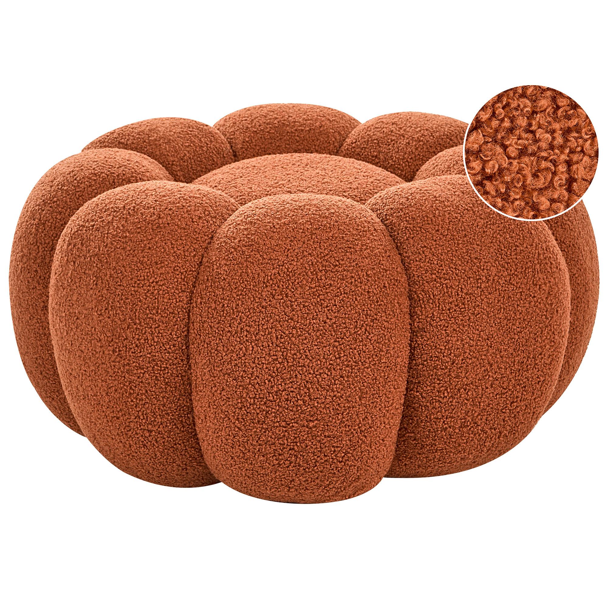 POUF Bouclé Braun Beaufort - Hellbraun, Textil (60/27/60cm) - Beliani