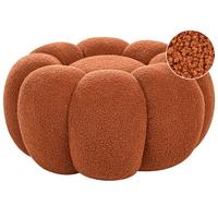 POUF Bouclé Braun Beaufort - Hellbraun, Textil (60/27/60cm) - Beliani
