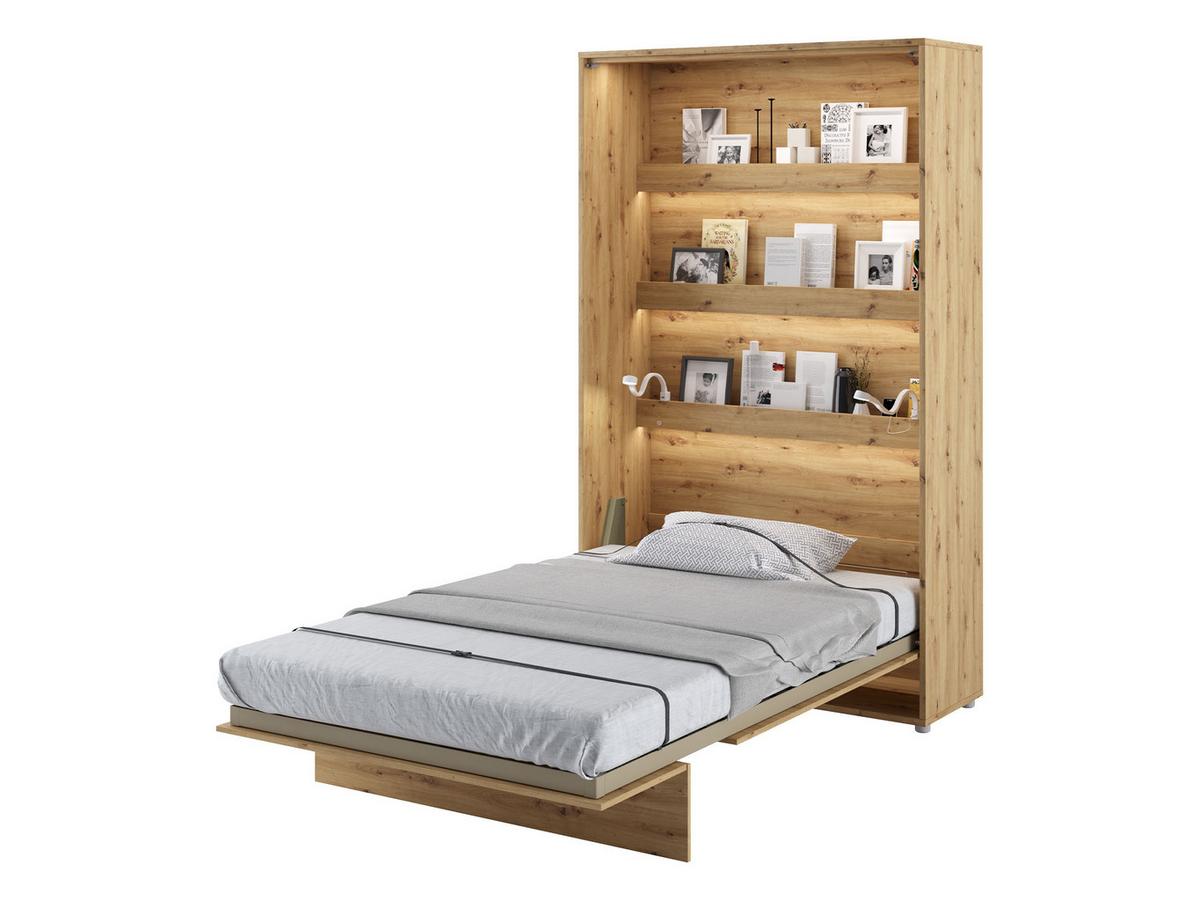 SCHRANKBETT Bed-Concept BC-02 120x200 mit zwei LED-Lampe - Eiche Artisan/Grau, Holz/Holzwerkstoff (120/200cm) - MIRJAN24