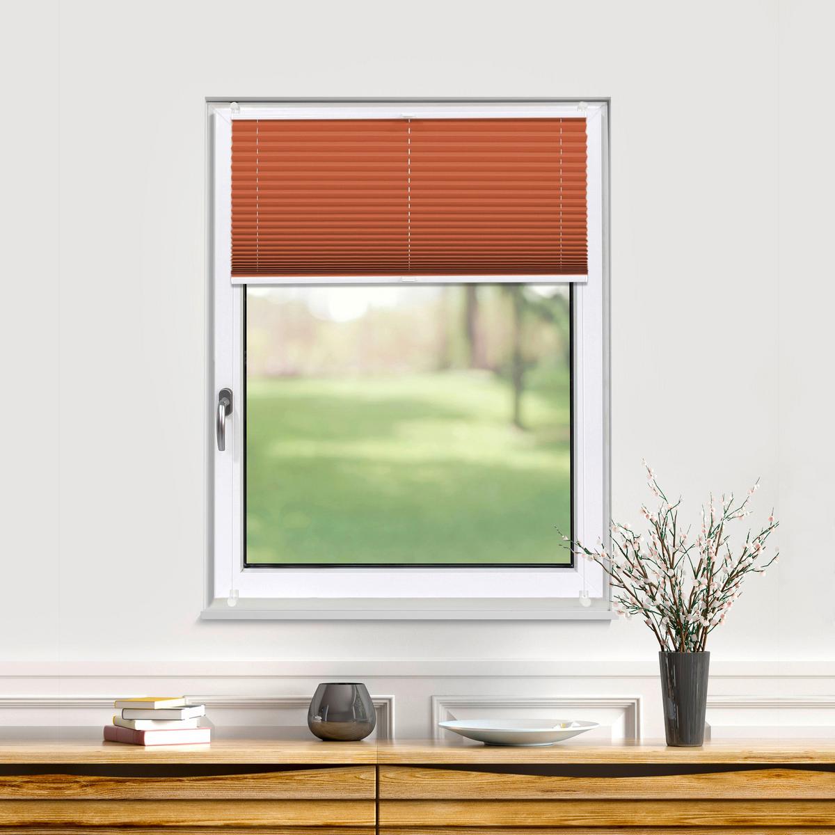 PLISSEE Thermo Basic 75 x 150cm Klemmfix ohne Bohren - Orange, Textil (75/150/150cm) - Deco-Raum