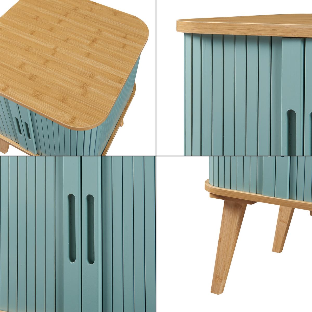 BEISTELLTISCH Tysvær - Blau/Naturfarben, Holz/Holzwerkstoff (45/45/58.5cm) - [en.casa]
