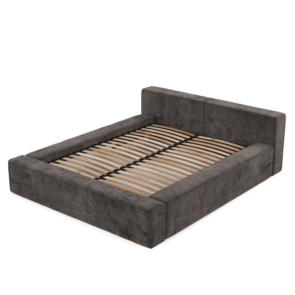 POLSTERBETT Casto mit Stauraum 160/200 cm Braun im Terra NW Stoff - Schwarz/Naturfarben, Holz/Holzwerkstoff (160/200cm) - AltaBeds