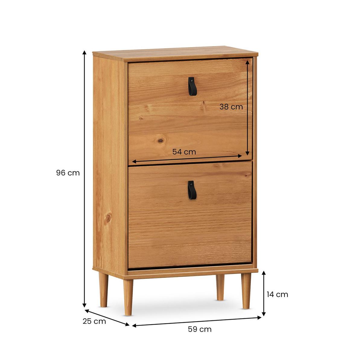 SCHUHKIPPER MIKKA Eiche - Eichefarben, Holz (59/96/25cm) - IDIMEX
