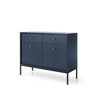 KOMMODE MONDO 104/83/39 cm mit 2 Schubladen 2 Türen Blau - Blau, Holzwerkstoff (104/83/39cm) - MASSENO