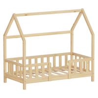 KINDERBETT 70x140 cm mit Rausfallschutz Natur aus Kiefernholz - Naturfarben, Holz (70/140cm) - ML-DESIGN