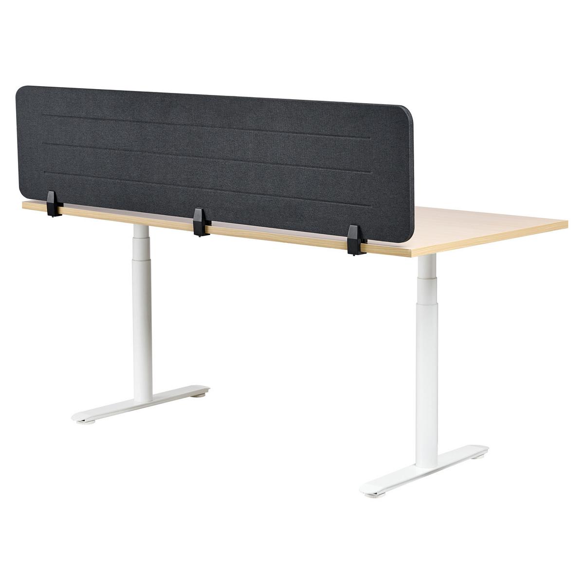 SCHREIBTISCHTRENNWAND 180/40 cm Dunkelgrau Ziggy - Dunkelgrau, Textil (180/40/2cm) - Beliani