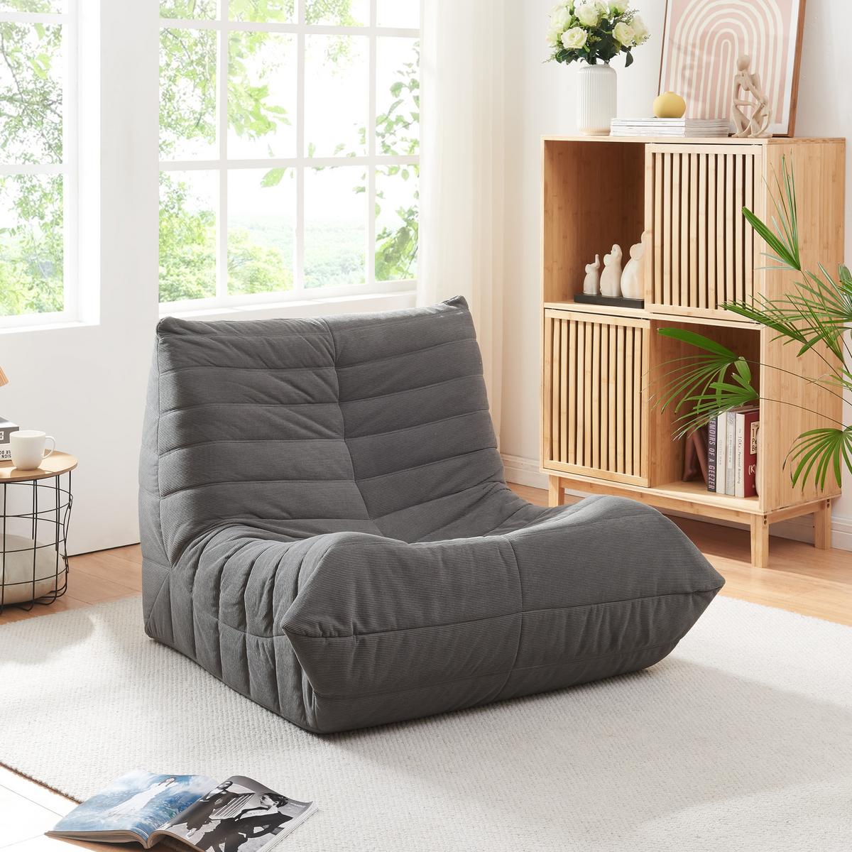 BODENSESSEL Kodsø - Grau, Textil (90/75/100cm) - [en.casa]