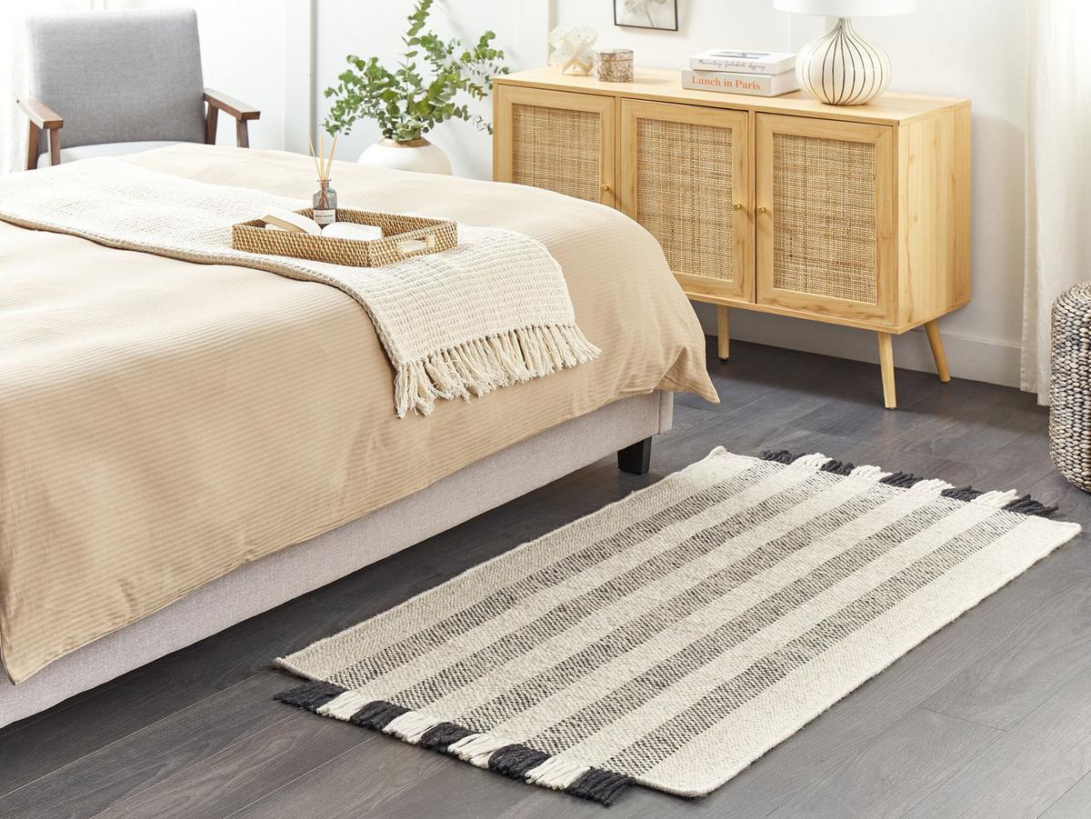 KURZFLOR-TEPPICH Tacettin 150/80 cm - Weiß, Textil (80/150cm) - Beliani