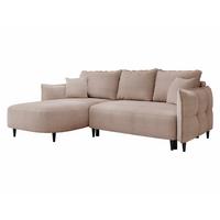 ECKSOFA Sycylia, Seite: Links - Beige/Schwarz, Holz/Textil (244/165cm) - MIRJAN24