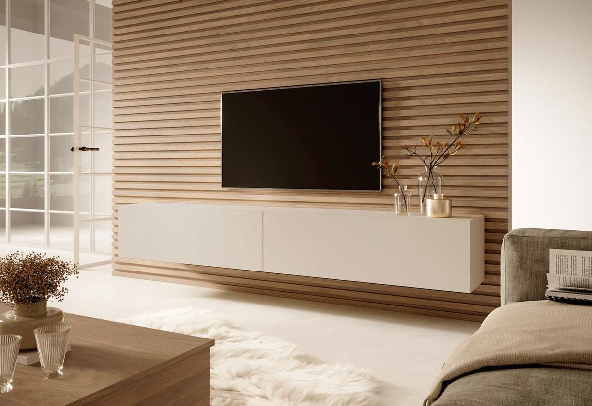 TV-HÄNGEBOARD Bisira Graubeige 200 cm - Kaschmir/Greige, Holzwerkstoff (200/30/31.6cm) - Selsey