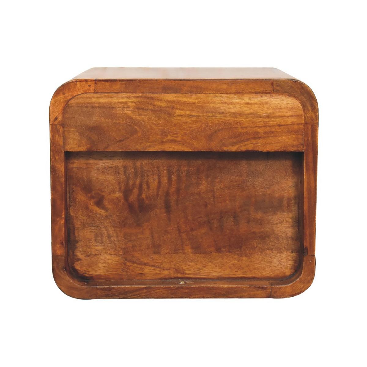 NACHTTISCH Mini Wandmontiert, 2 Schubladen, Braun - Messingfarben/Braun, Holz/Metall (30/25/25cm) - Artisan Furniture