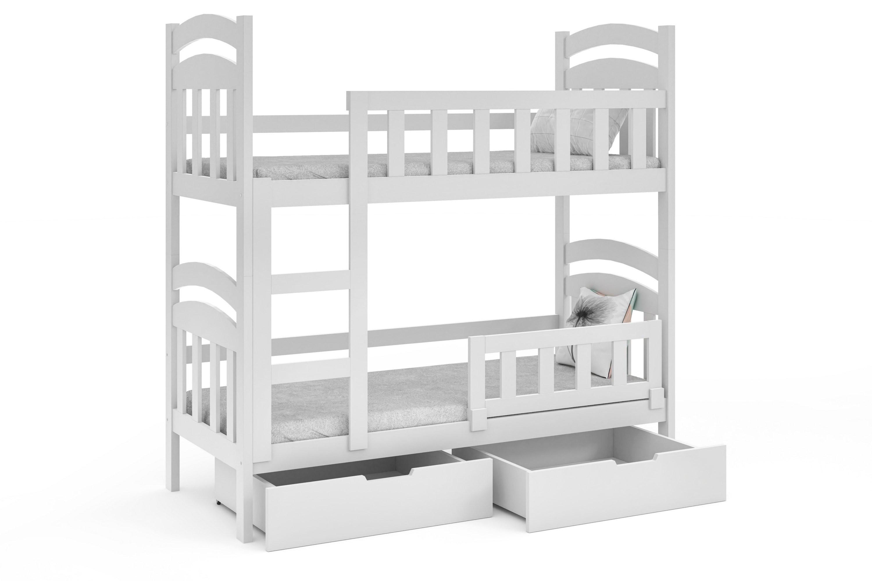 ETAGENBETT DUMBO mit Bettkasten 75x160 cm Weiß - Weiß, Holz (75/160cm) - MASSENO
