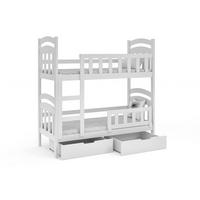 ETAGENBETT DUMBO mit Bettkasten 75x160 cm Weiß - Weiß, Holz (75/160cm) - MASSENO