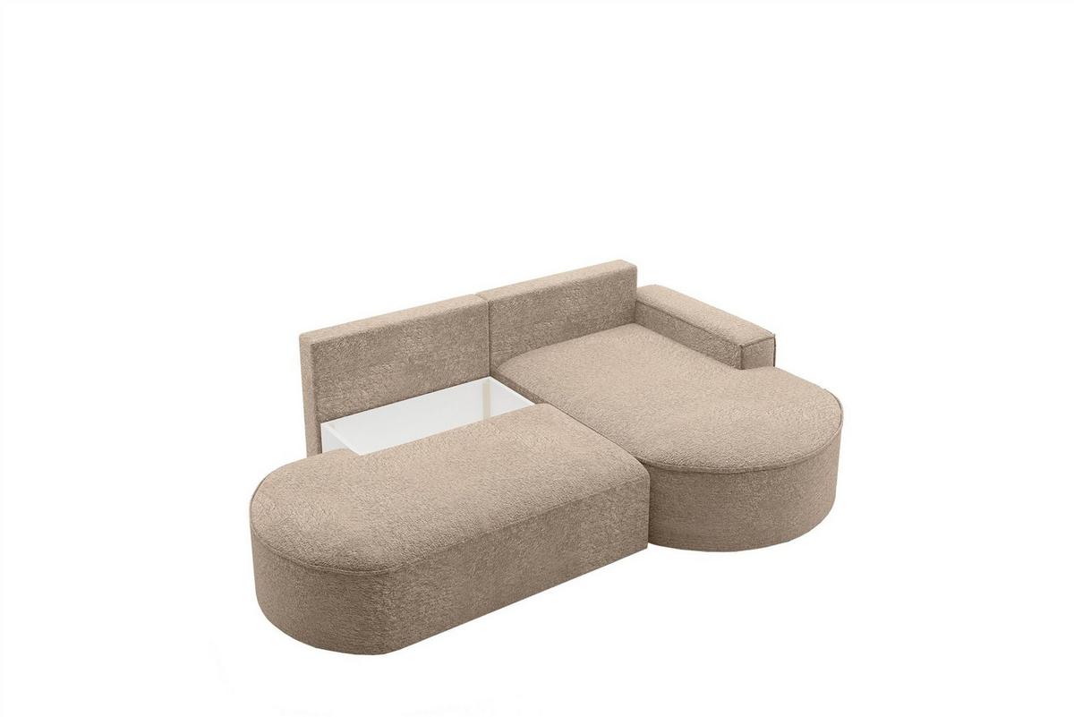 ECKSOFA Girona Mit Schlaffunktion - Greige, Holzwerkstoff/Textil (278/179cm) - Fun Möbel