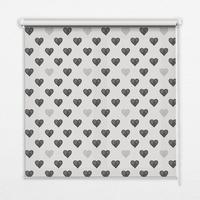 INNENROLLO - Fensterrollo - Rollo - 60x40 cm - Dunkle Herzen - Grau, Kunststoff (60/140/0.5cm) - TULUP
