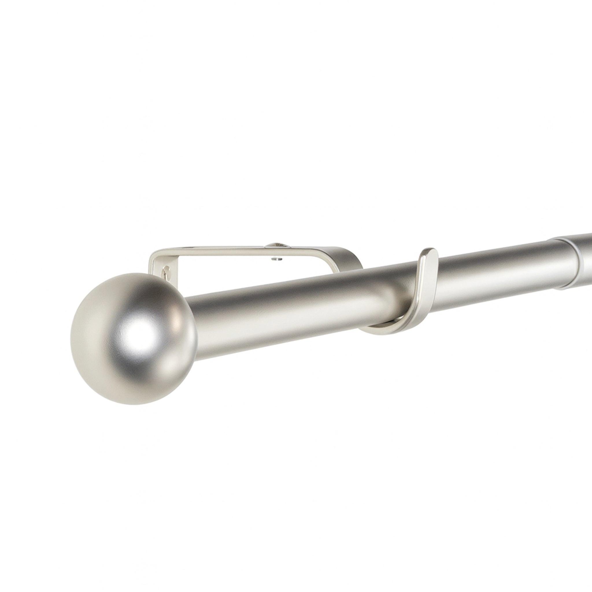 GARDINENSTANGE ausziehbar 160-310cm 1-Lauf Flexa Kugel - Silberfarben, Metall (160cm) - Deco-Raum