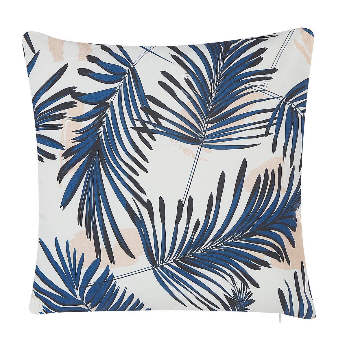 GARTENKISSEN 2er-Set Palmenmotiv blau 45/45 cm Elati - Blau, Textil (45/45cm) - Beliani