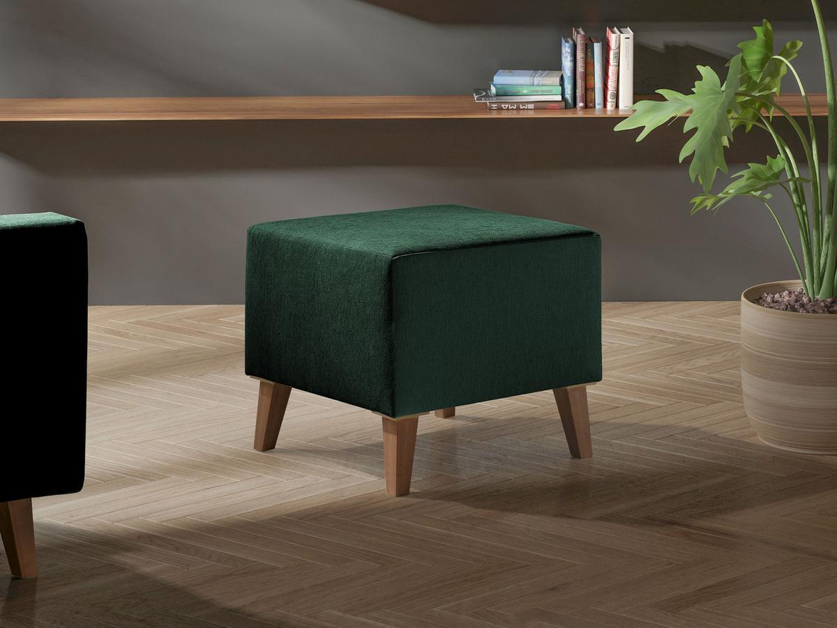 POLSTERHOCKER Oviedo - Grün, Holz/Kunststoff (51/45/51cm) - MIRJAN24