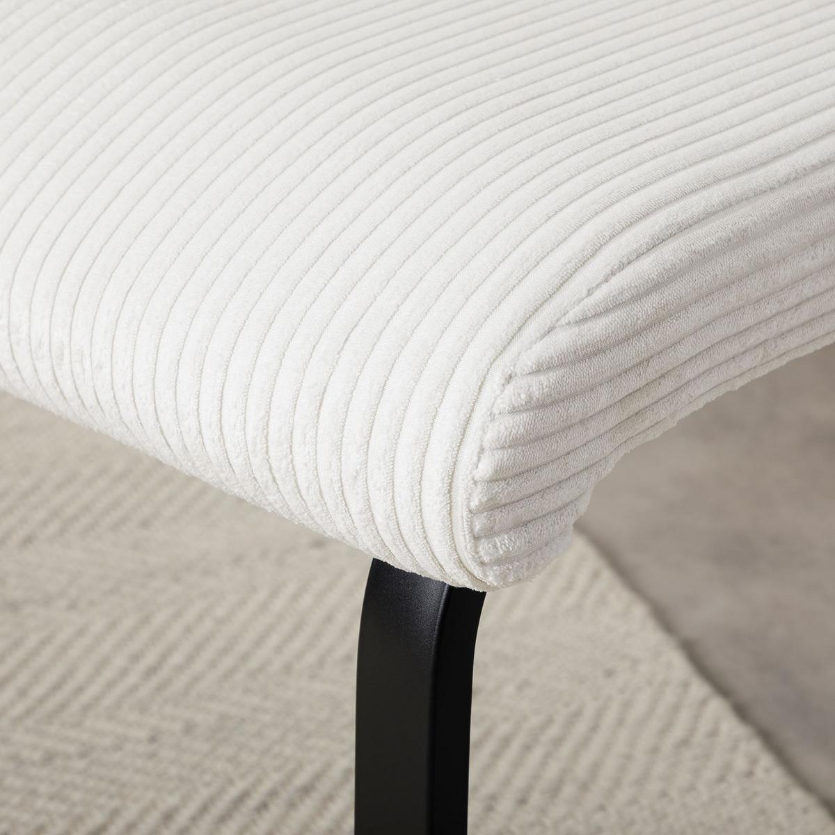 ESSZIMMERBANK MATESE weiß - Weiß, Textil/Metall (135/88/58cm) - IDIMEX