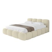 POLSTERBETT mit Bettkasten und Lattenrost, Boxbett ohne Matratze - KALA-v1 180x200 Beige - Beige, Holzwerkstoff/Textil (180/200cm) - ALTDECOR