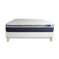BETT Actilatex confort Latex und Memory-Schaum 120 x 190 cm h2 - Kit Bettgestell Weiß - Beige/Weiß, Karton/Holz (120/190cm) - ACTISOM