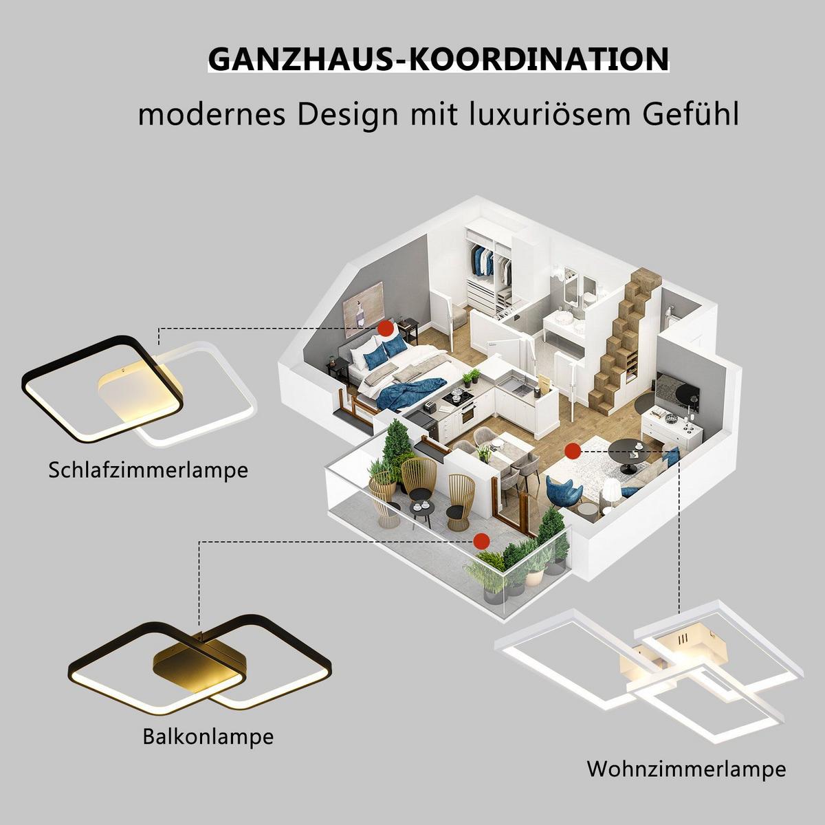 LED-DECKENLEUCHTE Lia 80/54/8 cm - Weiß, Metall (80/54/8cm) - Nettlife