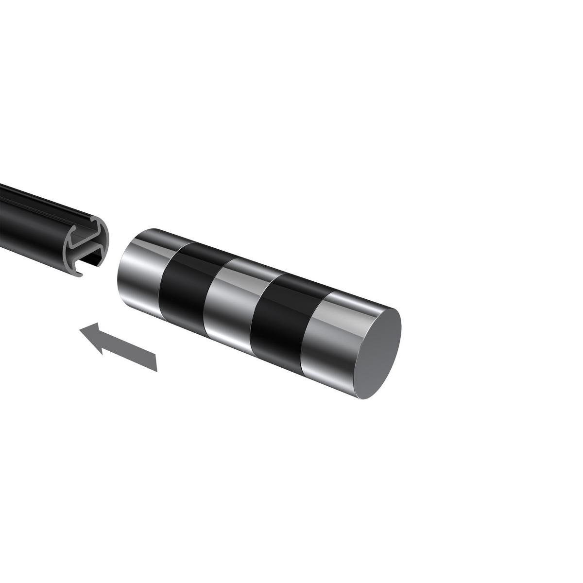 ENDSTÜCKE FÜR GARDINENSTANGEN 20 mm Ø, Mavell Chrom/Schwarz, Packung 2 Stück - Chromfarben/Schwarz, Metall (8.2/2.6/2.6cm) - INTERDECO