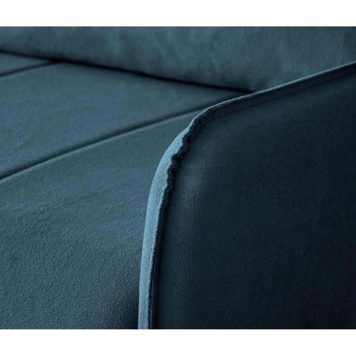 ECKSCHLAFSOFA Capri blau - Blau/Schwarz, Kunststoff/Textil (223/156cm) - Beautysofa