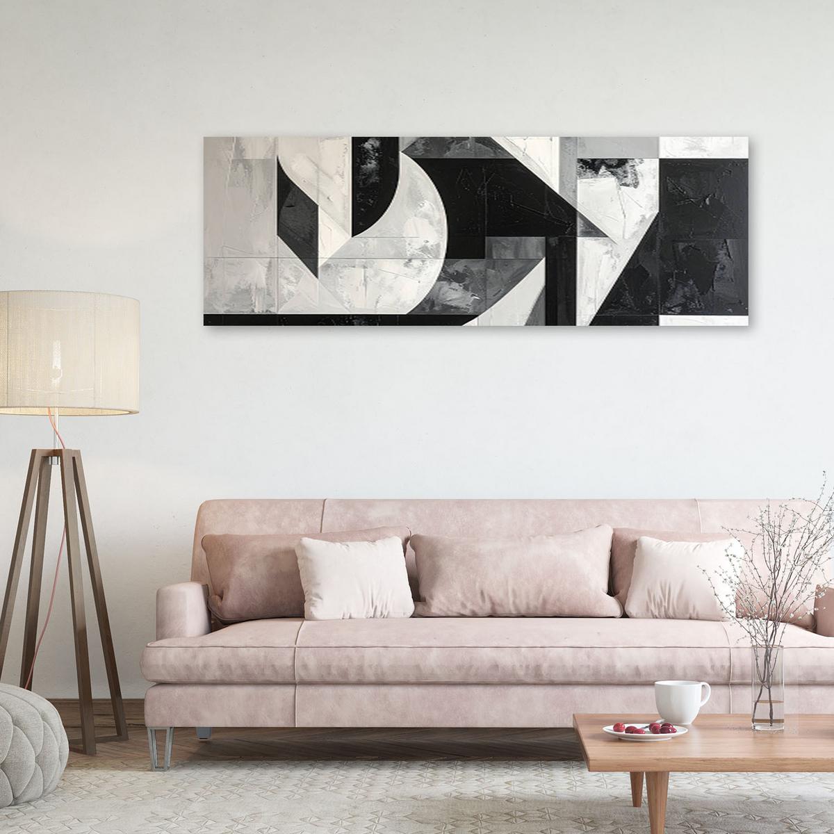 LEINWANDBILD 3D und geometrisch 150x50cm - Grau, Textil (150/50cm) - Feeby