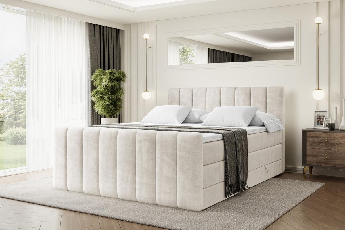 BOXSPRINGBETT OTTA-Z KING - 140x200 - H3/H4 - Creme - Creme, Holzwerkstoff (140/200cm) - ALTDECOR