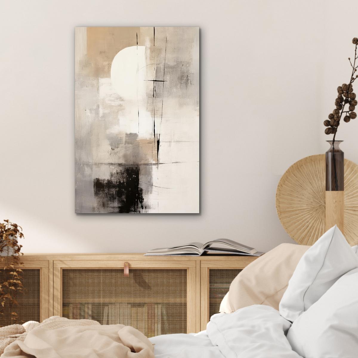 METALLBILD Abstrakt - Kunst - Grau Deko Schlafzimmer 40x60 cm - Hellgrau, Metall (40/60cm) - MuchoWow