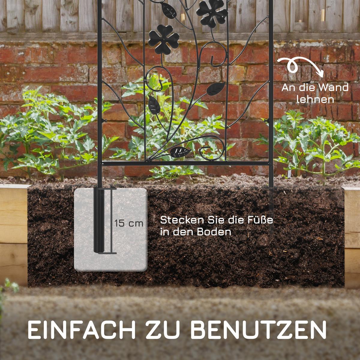 RANKHILFE, Schwarz, Eisen - Schwarz, Metall (0.8/98/38cm) - Outsunny