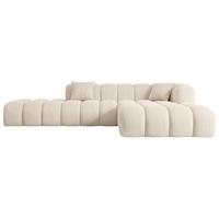 ECKSOFA Ottomane Rechts OLEA-L2 - 289x176x71 cm Beige - Beige/Schwarz, Holzwerkstoff/Kunststoff (289/176cm) - ALTDECOR